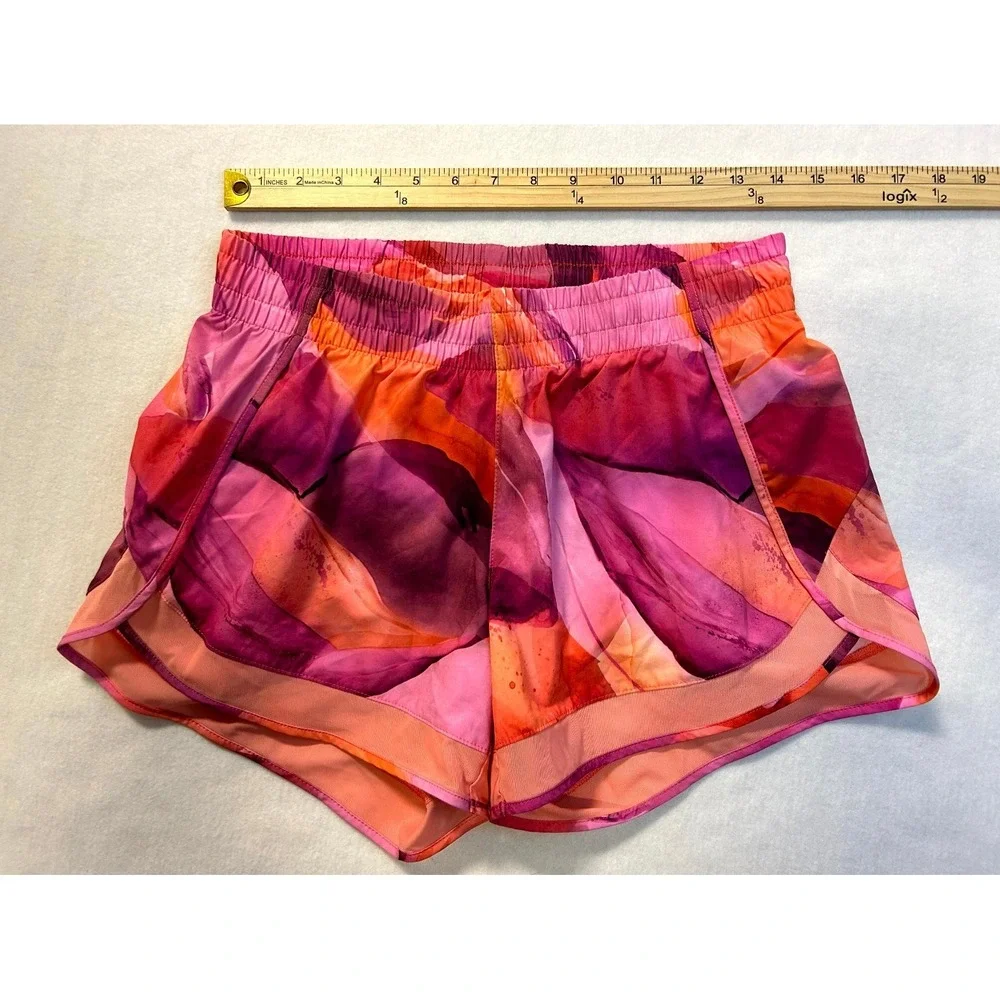 Athlet Printed Mesh Racer Run Shorts 4" Workout Running Watercolor Size Small - Picture 11 of 13